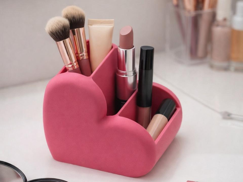 Heart-Shaped Makeup Organizer
